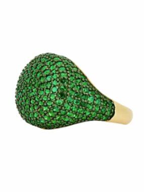 Freida Rothman Sparkling Elegance Cocktail Ring Green Pave NWT $295 MSRP Size 10